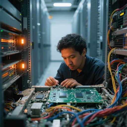 Engineers Installing Industrial UPS Panel in Qatar
