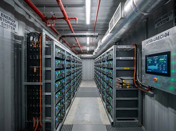 ALT Text: Enterprise modular UPS battery storage and lithium ion rack system in Dubai by Terravolt Energy | Target Filename: modular-ups-battery-storage-dubai.jpg
